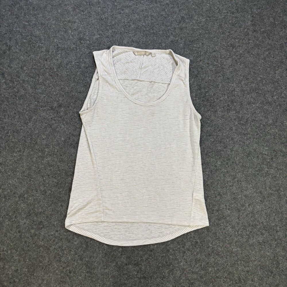 Athleta Breezy Tank Top Womens XXS White Striped Workout Sleeveless